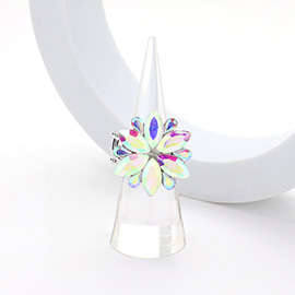 Marquise Glass Stone Cluster Flower Stretch Ring