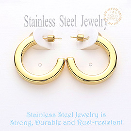 18K Gold Dipped Stainless Steel Hoop Earrings