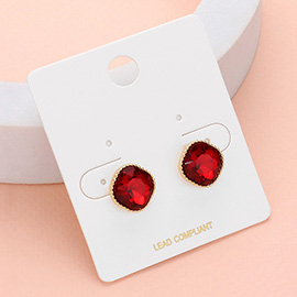 Square Stone Stud Earrings