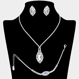 Marquise Stone Accented Rhinestone Paved Jewelry Set