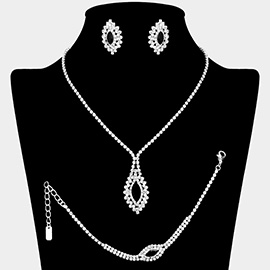 Marquise Stone Accented Rhinestone Paved Jewelry Set