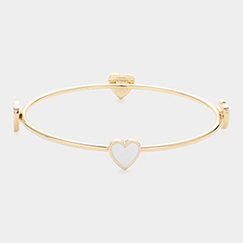 Enamel Heart Pointed Bangle Bracelet