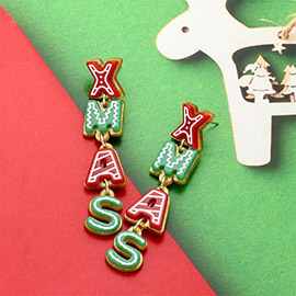 Resin XMAS Message Link Dropdown Earrings