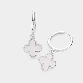 Quatrefoil Dangle Huggie Earrings