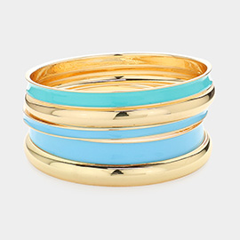 5PCS - Enamel Metal Multi Layered Bangle Bracelets