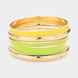 5PCS - Enamel Metal Multi Layered Bangle Bracelets