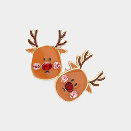 Enamel Rudolph Stud Earrings