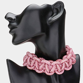 Bling Studded Chunky Evening Choker Necklace