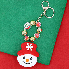 Snowman Plush Doll Charm Christmas Keychain