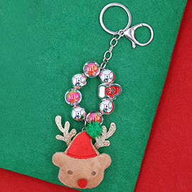 Rudolph Plush Doll Charm Christmas Keychain