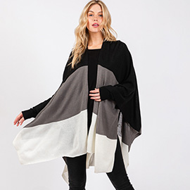 Three Tones Ruana Poncho