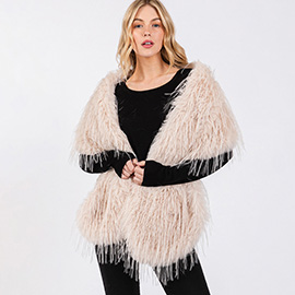 Faux Fur Pull Through Shawl