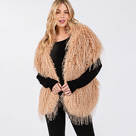 Faux Fur Pull Through Shawl