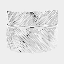 Textured Metal Leaf Cuff Bracelet