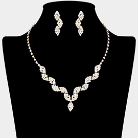 Marquise Rhinestone Paved Necklace