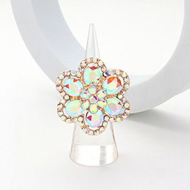 Flower Stone Embellished Stretch Ring