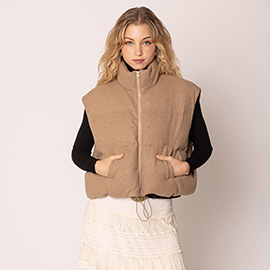 Solid Knit Padded Vest