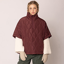 Quilted Puffer Poncho