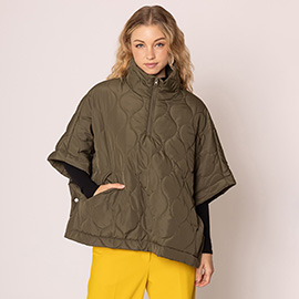 Quilted Puffer Poncho