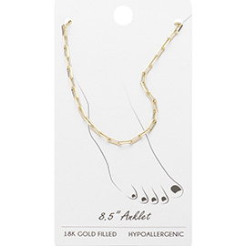 18K Gold Filled Paperclip Chain Anklet