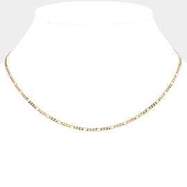 18K Gold Filled Hypoallergenic Metal Figaro Chain Necklace