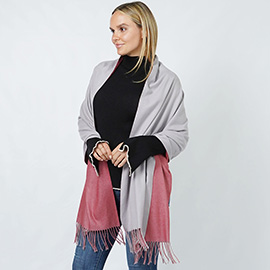 Reversible Solid Shawl Oblong Scarf