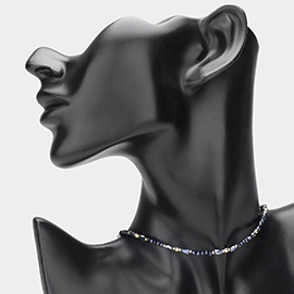 Faceted Beaded Choker Necklace