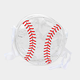 Baseball Transparent Round Crossbody Bag