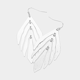 Metal Leaf Dangle Earrings