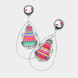 Rainbow Teardrop Pointed Dangle Earrings