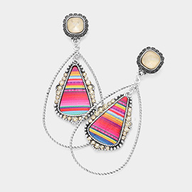 Rainbow Teardrop Pointed Dangle Earrings