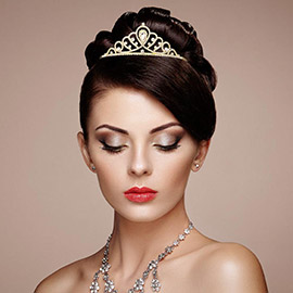 Teardrop Stone Pointed Rhinestone Paved Princess Tiara