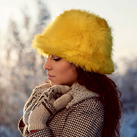 Fuzzy Faux Fur Bucket Hat