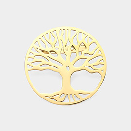 Stainless Steel Cutout Tree Of Life Pin Brooch