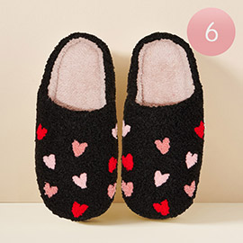 6Pairs - Heart Polka Dot Home Slippers