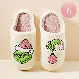 6Pairs - Christmas Grinch Home Slippers