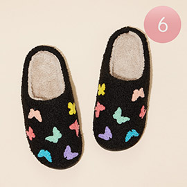 6Pairs - Multi Colored Butterflies Pattern Home Slippers