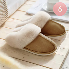 6Pairs - Fur Basic Fuzzy Slippers