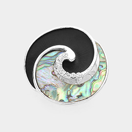 Abalone Swirl Magnetic Brooch