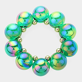 Chunky Iridescent Ball Beaded Bracelet