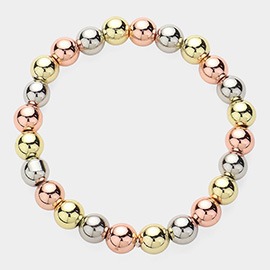 Stainless Steel Ball Beaded Stretch Bracelet