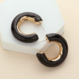 Chunky Enamel Hoop Earrings