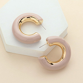 Chunky Enamel Hoop Earrings