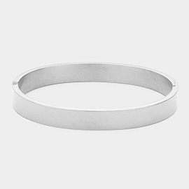 Stainless Steel Plain Hinged Bangle Bracelet