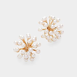 Pearl Sunburst Stud Earrings