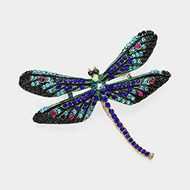 Stone Paved Dragonfly Pin Brooch