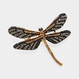 Stone Paved Dragonfly Pin Brooch