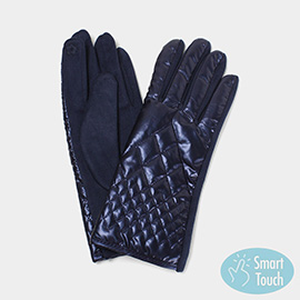 Quilted Metallic Smart Touch Gloves