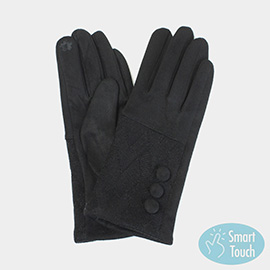 Button Deco Smart Touch Gloves