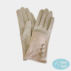 Button Deco Smart Touch Gloves